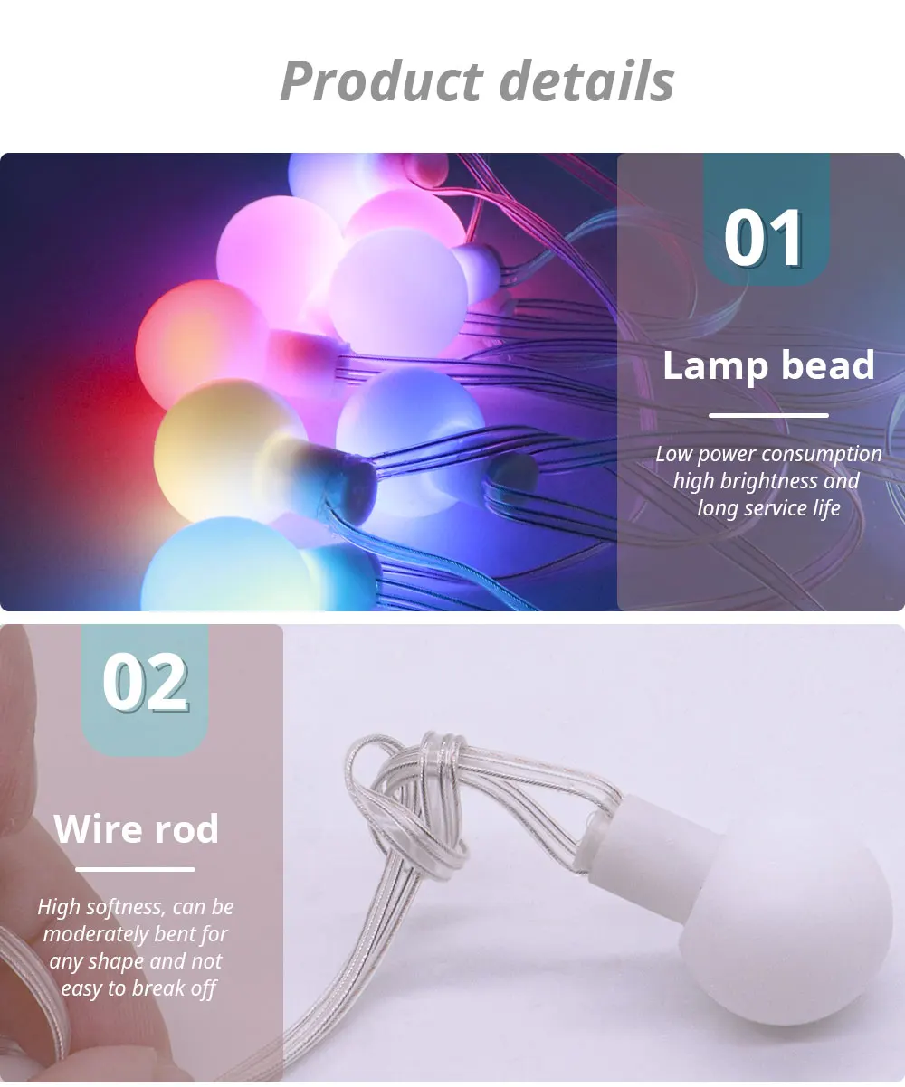 Imagem -03 - Christmas Ball Lights para Decoração Ws2812b Lights Bubble Ws2812 Luz Led Endereçável String Fairy Lantern Decorações ao ar Livre 30 Leds 60leds