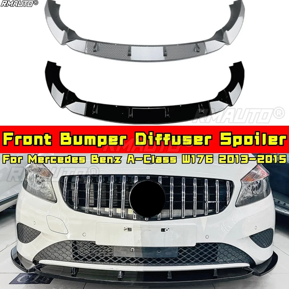 

For Mercedes Benz A-Class W176 2013-2015 Body Kit Front Bumper Protector Spoiler Front Bumper Cover Apron Guard Exterior Part
