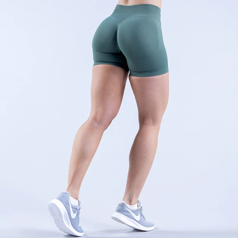 Impact Seamless Yoga Shorts Women Flex Scrunch Bum Gym Tights Fitness Ribbed Running Shorts Butt Lifting Workout Short Pants