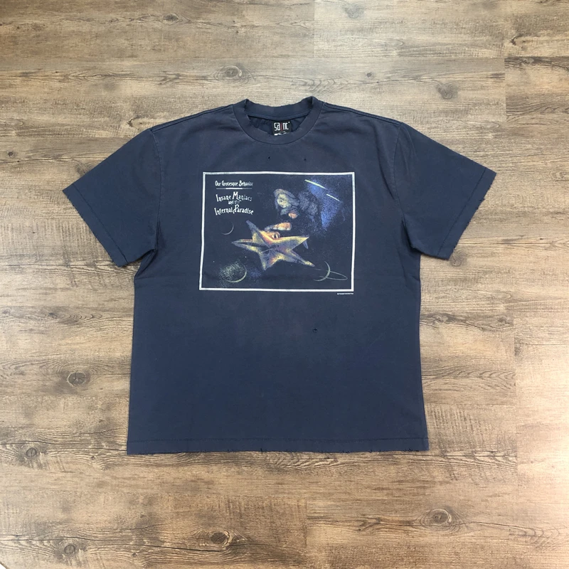 

rog Drift SAINT OF MICHAEL 1:1 American Style Streetwear Vintage Tops Clothing Loose Oversize Tee Summer T Shirt For Men