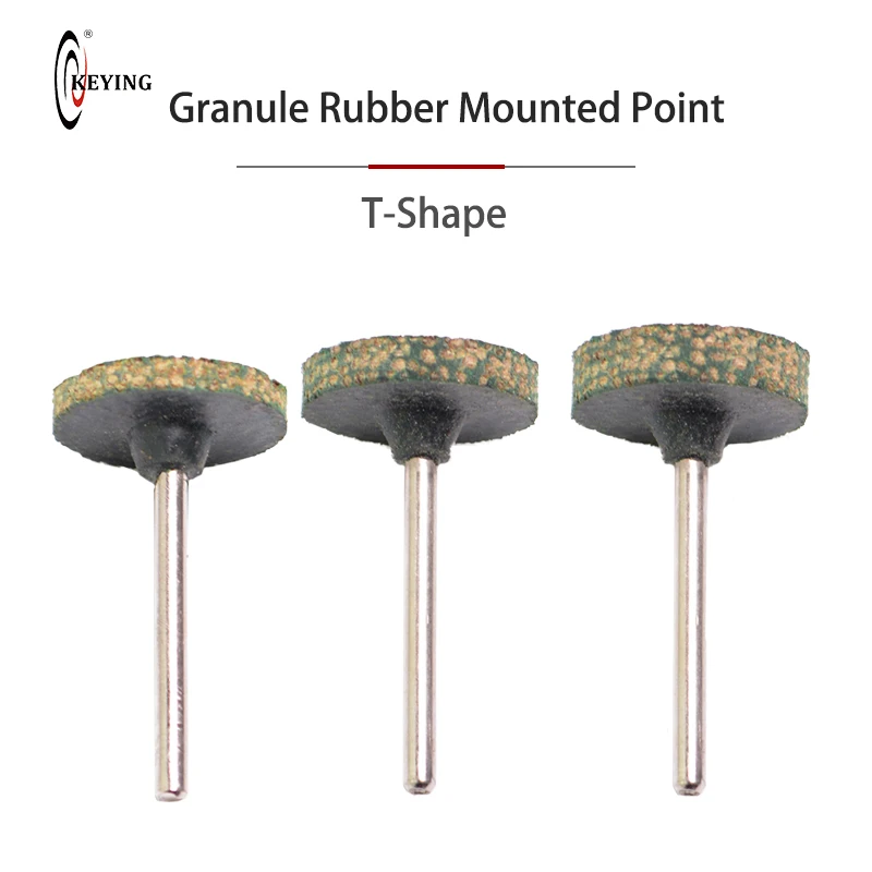 10PCS 3mm Shank Sesame Rubber Grinding Heads Polishing Burr Point Jade Stone Polish Wheel Dia 20mm For Dremel Rotary Tools