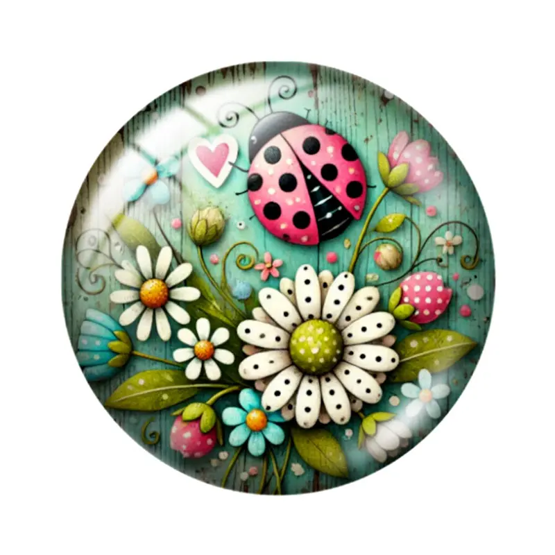 Whimsical Ladybird for making jewelry 10pcs12mm/14mm/16mm/18mm/25mm Cabochon Demo Flat Back Making findings view 5