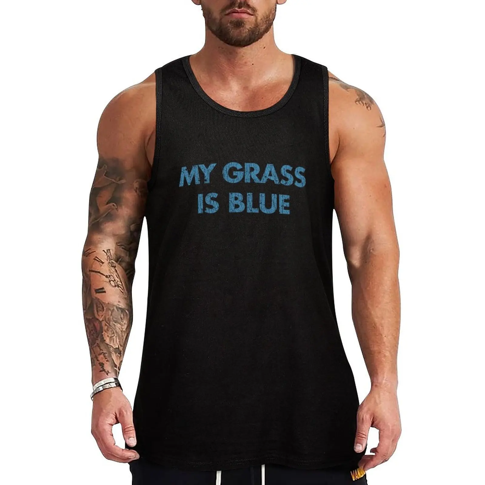 

My Grass is Blue 1977 Tank Top t-shirt Men's Men's sleeveless gym shirts fitness