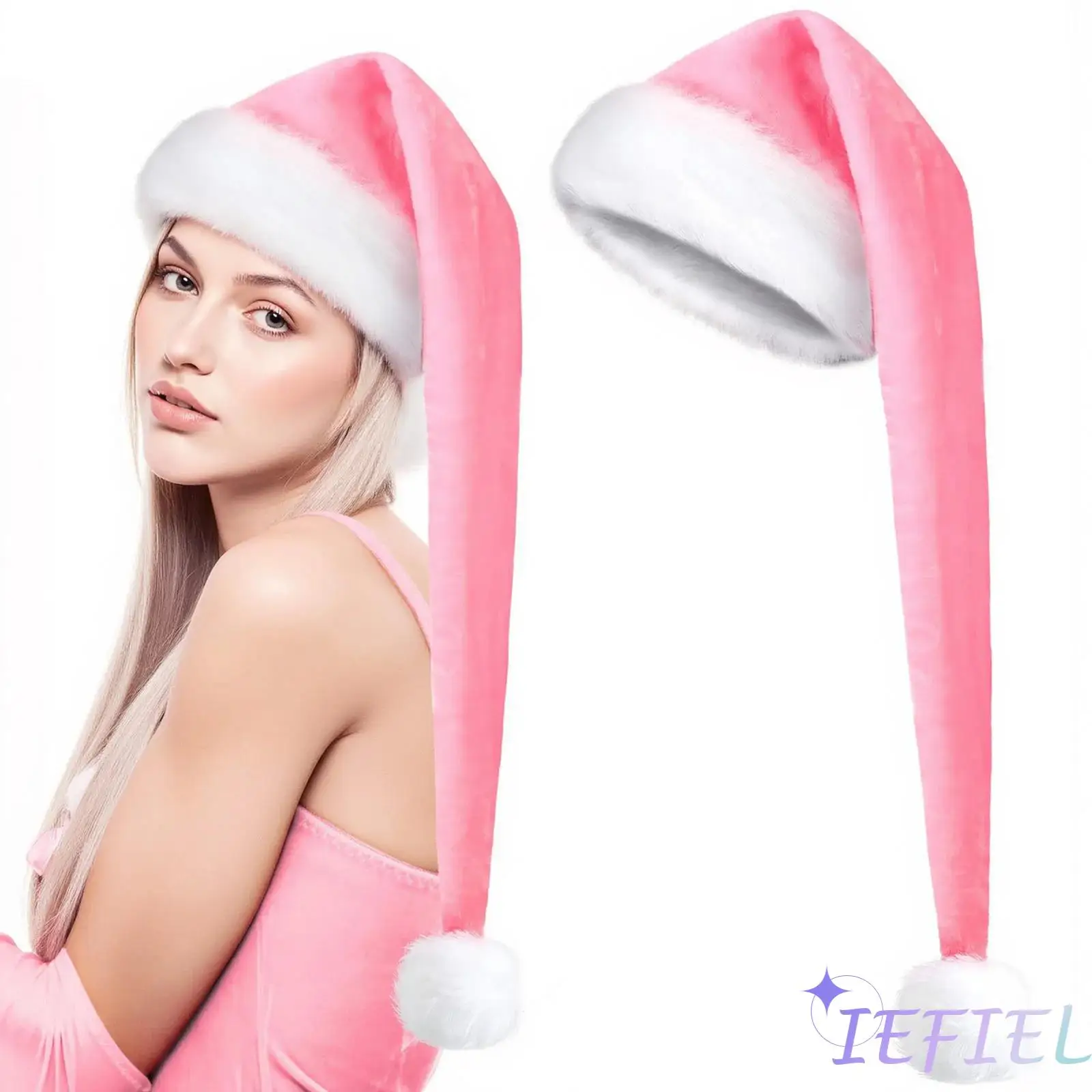 

Плюшевая шапка Санты для взрослых с удлиненным дизайном и мягким материалом, унисекс, рождественский головной убор, шапка для рождественской вечеринки для праздничных мероприятий