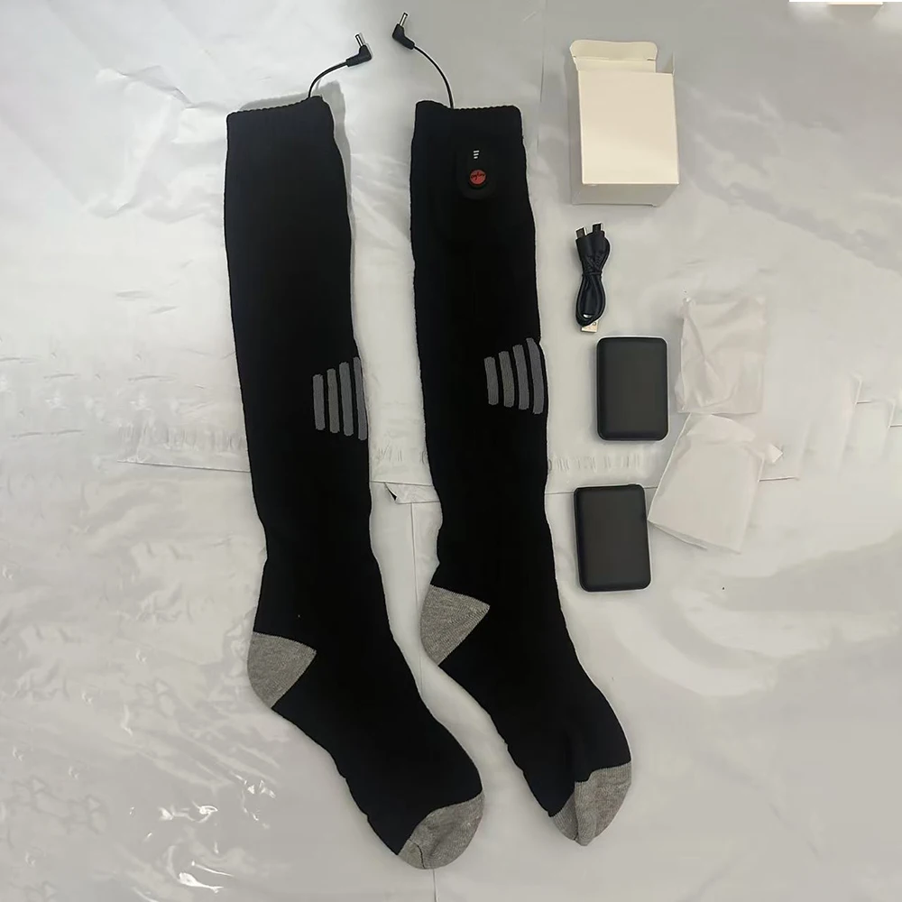 Winter Heated Socks Warm Ski Electric Heating Thick Soft Stockings Unisex For Outdoor Thermal Hunting Camping Warmer