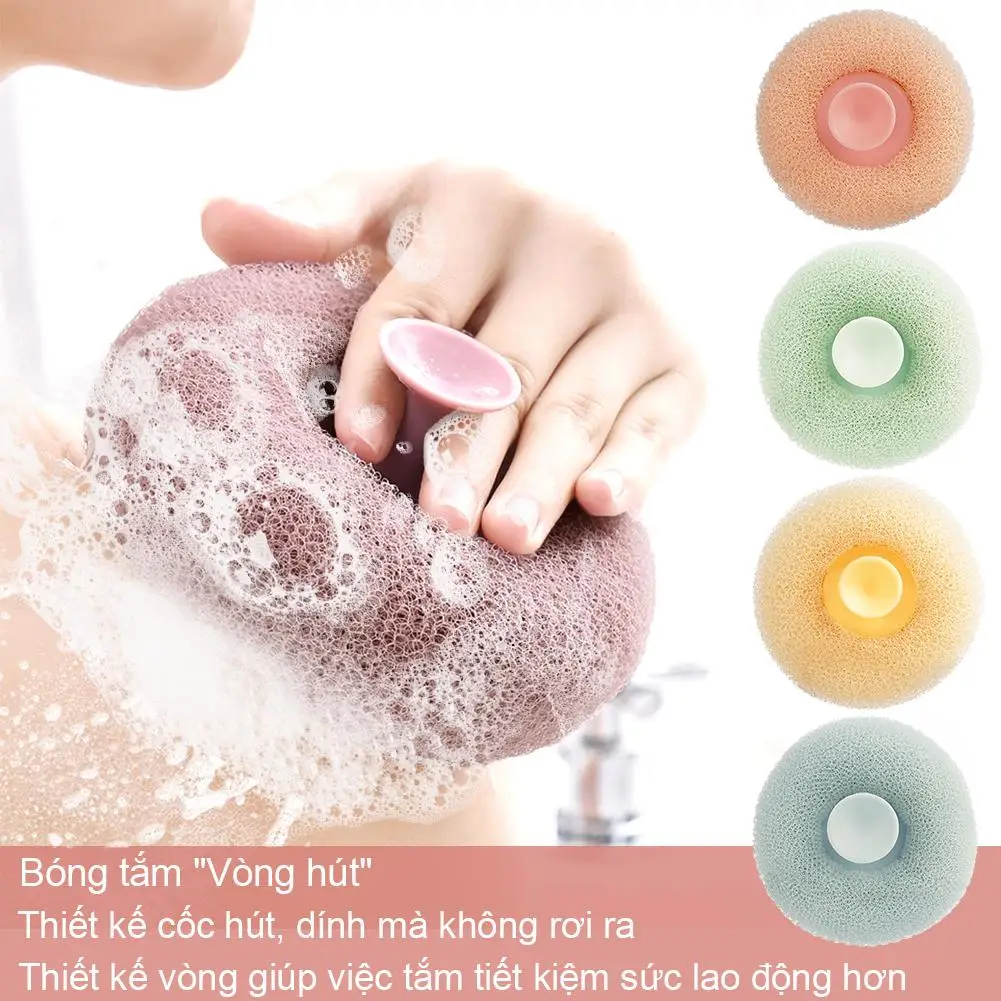 Bath Towel Scrub Bath Massage Shower Ball With Sucker Scrub Bath Exfoliator Mud Wipe Brush Rub Back Sponge H7M9