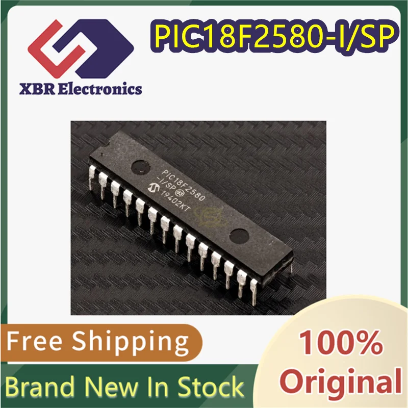 

(1/5 piece) PIC18F2580-I/SP PIC18F2580 DIP-28 Enhanced Flash Microcontroller Chip Brand New Genuine Original Free Shipping