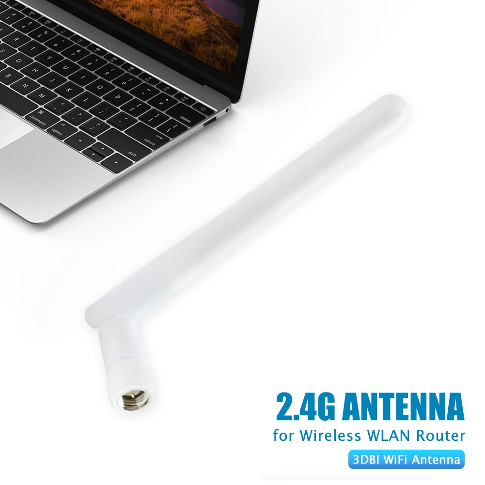 Router WiFi eksternal 3dBi 2.4G, Router antena luar ruangan Aerial dengan SMA Male Plug eksternal Omni antena WiFi untuk Router nirkabel