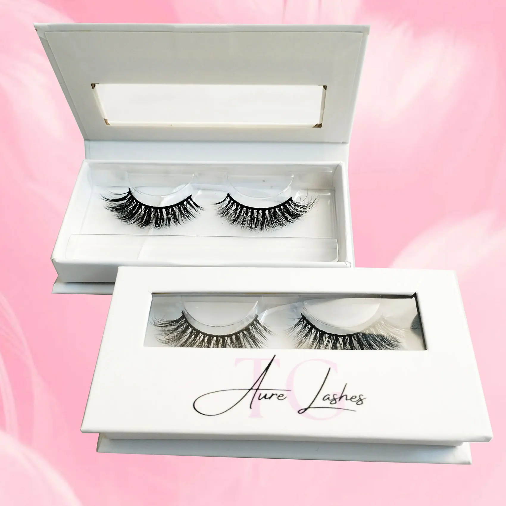 Wholesale Magnetic Eyelash Box Package Customize Natural Mink Cluster Russian Lashes Packaging Logo With Tray Soft Lash Supplier