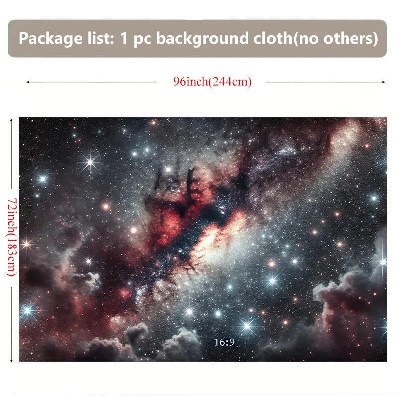 Galaxy Night Sky Tapestry Wall Hanging - 8x6ft Polyester Fabric Backdrop with Glowing Stars & Nebulae, Vibrant Cosmic Design for