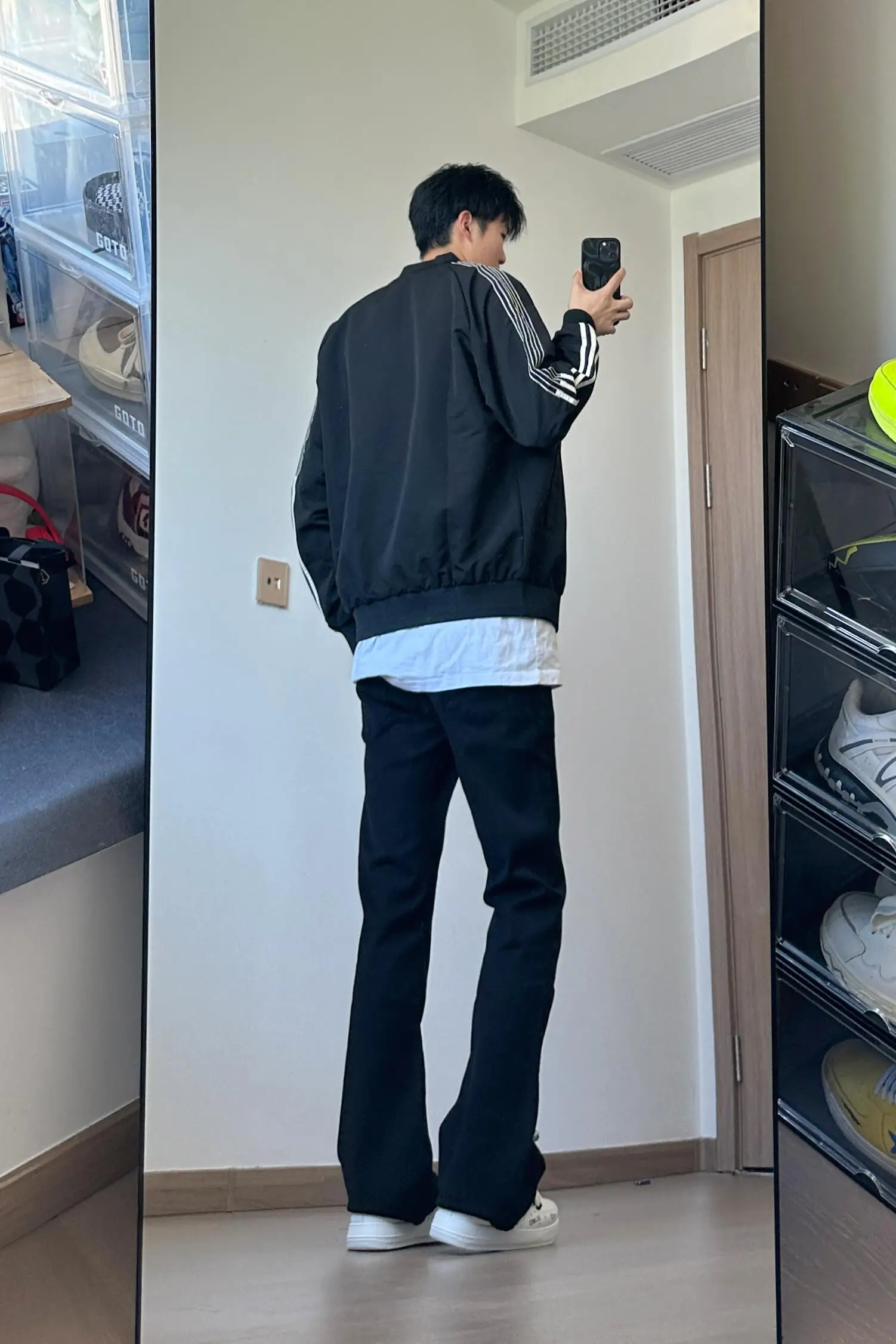 

Bla High Waist Slimming Straight Leg Jeans Men's Cool Trendy Bootcut Denim Pants Youthful Straight Tube Trousers