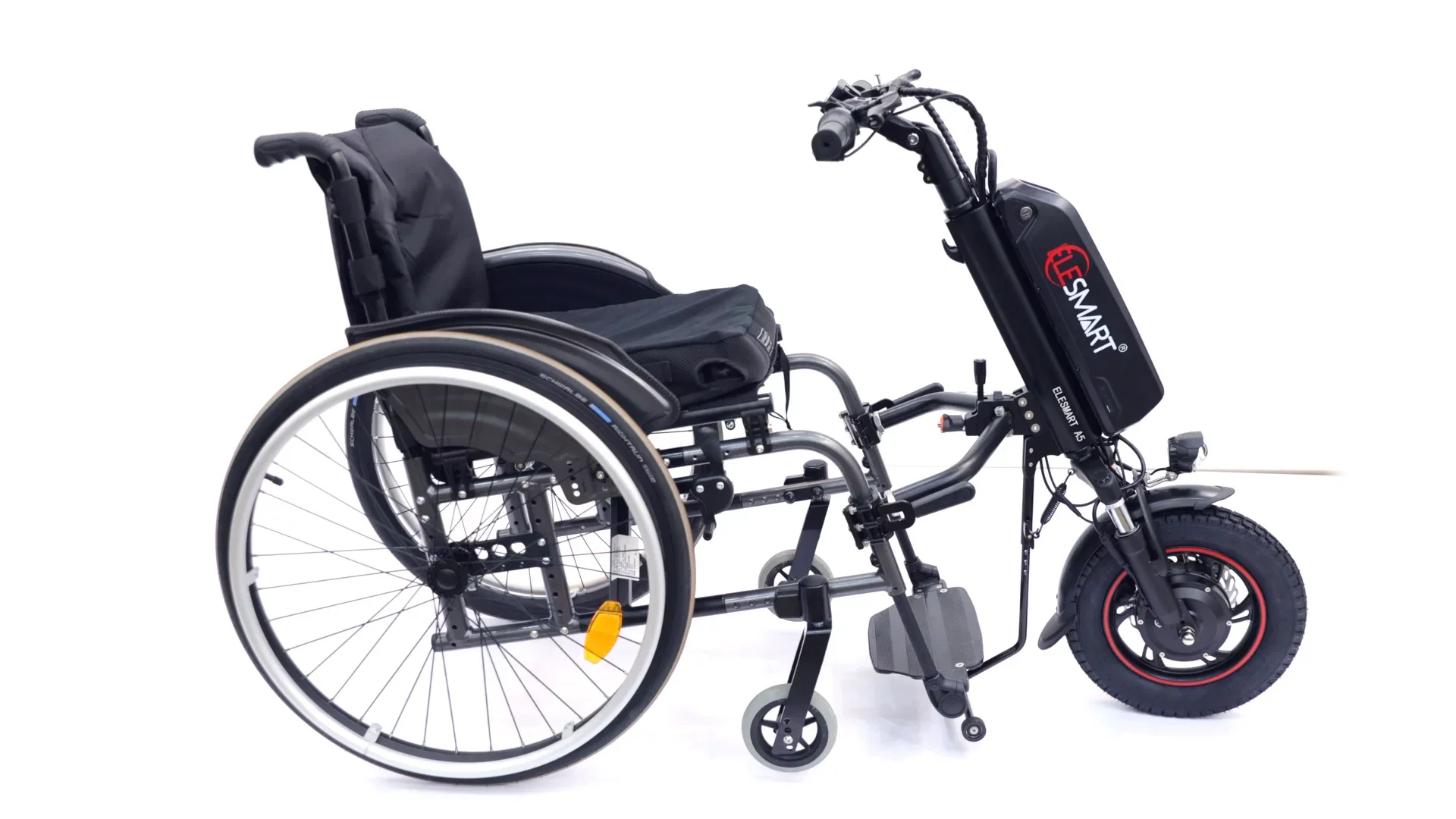 Coofull Wheelchair Clip on Motor 48V 15Ah 1000W Attachable 16 Inch Electric Wheelchair Power Assist for Manual Wheelchair