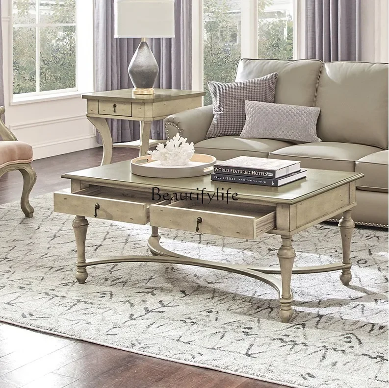 

ld25 American rural simple sofa coffee table small table small apartment living room retro tea table