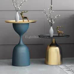 Thickened metal tray Nordic creative side table solid metal support ins simple modern living room sofa small tea table side cabi