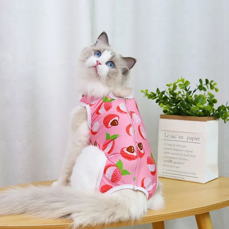 Cotton Pet Surgery Rehabilitation Clothing Post-Operative Cat Clothes Cat Recovery Protection Suit Kitten Vest Cat Accessories
