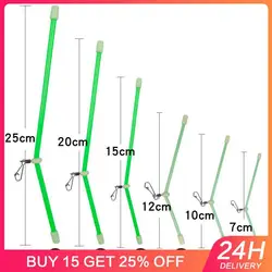 20/5pcs Sea Fishing Anti-Tangle Feeder Boom Booms With Snaps L Shape Fishing Balance Connector 7/10/12/15/20/25cm Plastics Tube