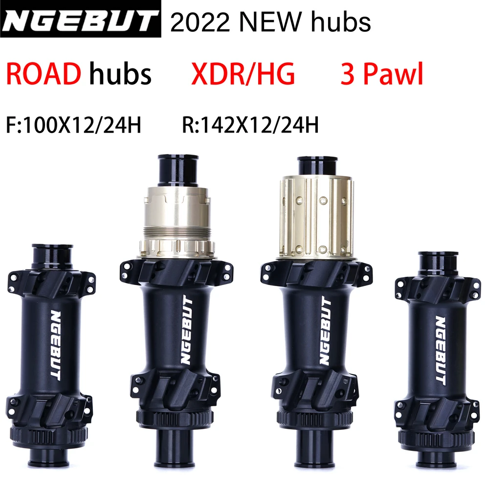 

NGEBUT 7075 Aluminum Alloy Road Hubs Bicycle 24H Central Locking Disc, New Hub 3 Pawl Claw Structure HG 11S/XDR