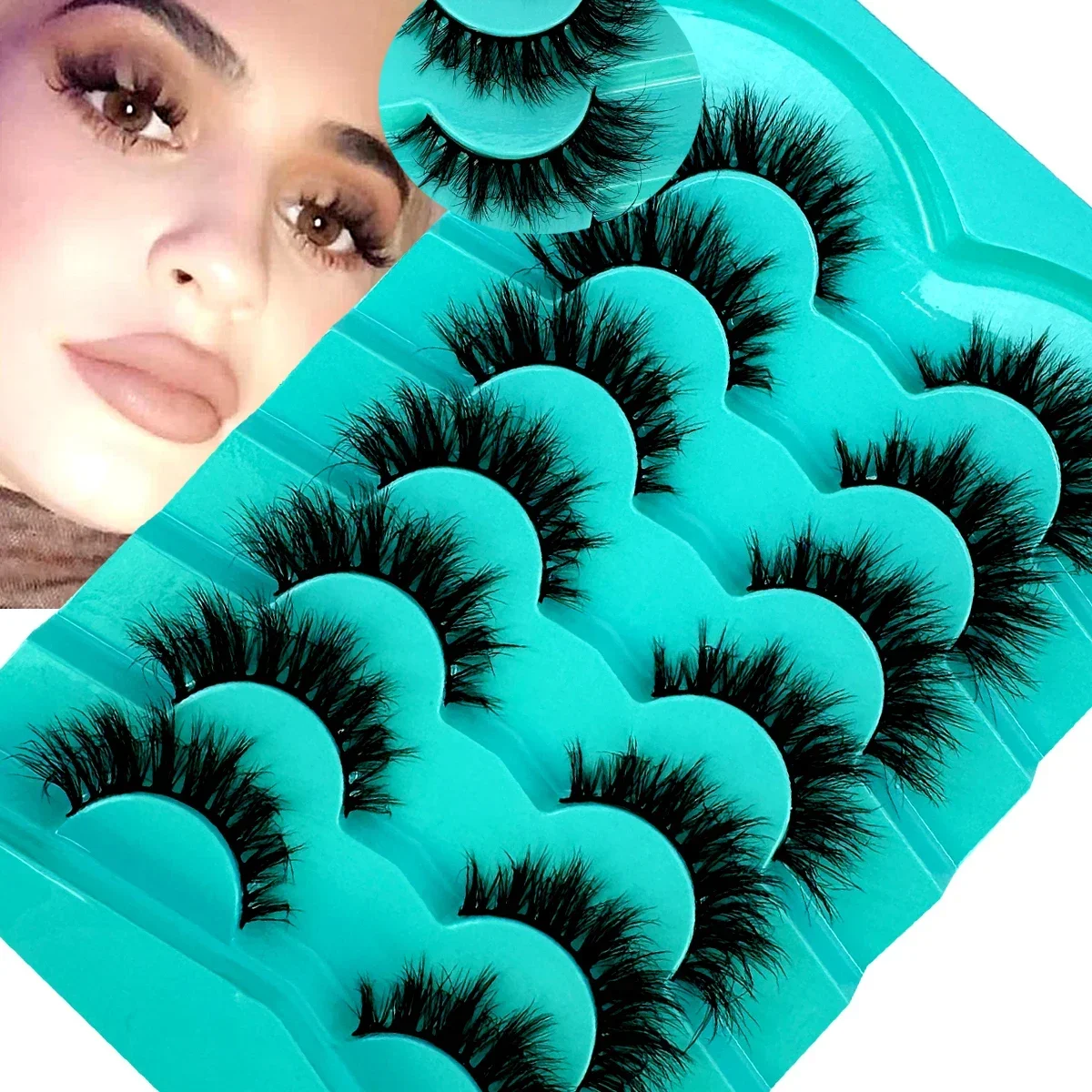AMSDCN 7Pairs Cat Eye & Corner Lift, Dramatic Mink Lashes For Long Lasting  Reusable Strip Lashes Eyelash Extension