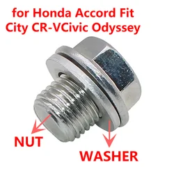 1PC for Honda Accord Fit City CR-V Civic Odyssey Car Oil Pan Screw Drain Nut Bolt Plug Gasket