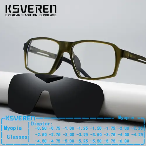 Gafas de sol polarizadas con Clip 2 en 1, lentes abatibles hacia arriba para hombres y mujeres, gafas deportivas antiluz azul para miopía, gafas graduadas terminadas