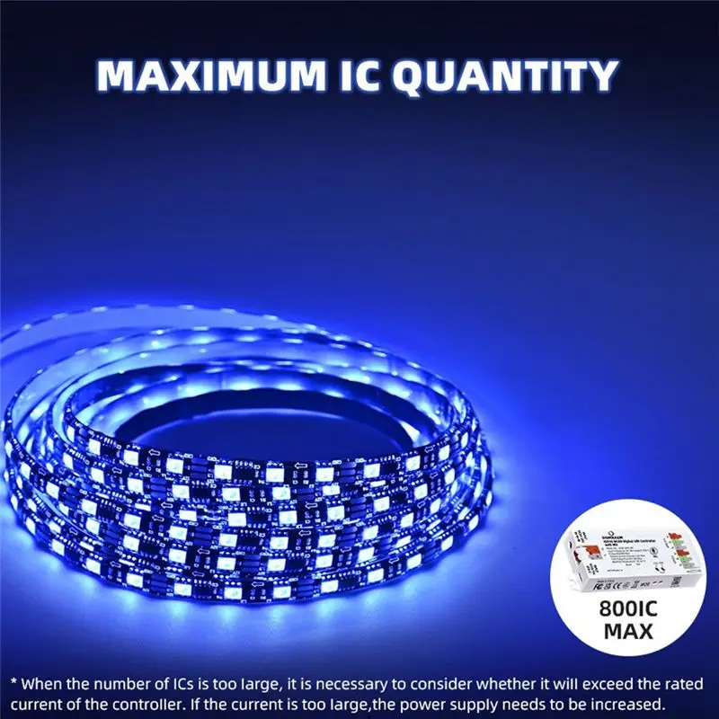 ABUL-DOMRAEM Light Effect Controller LED Strip Controller With Microphone DC5-24V Power 16A 0.5W Standby DIY100+ WS2811/14/05 B