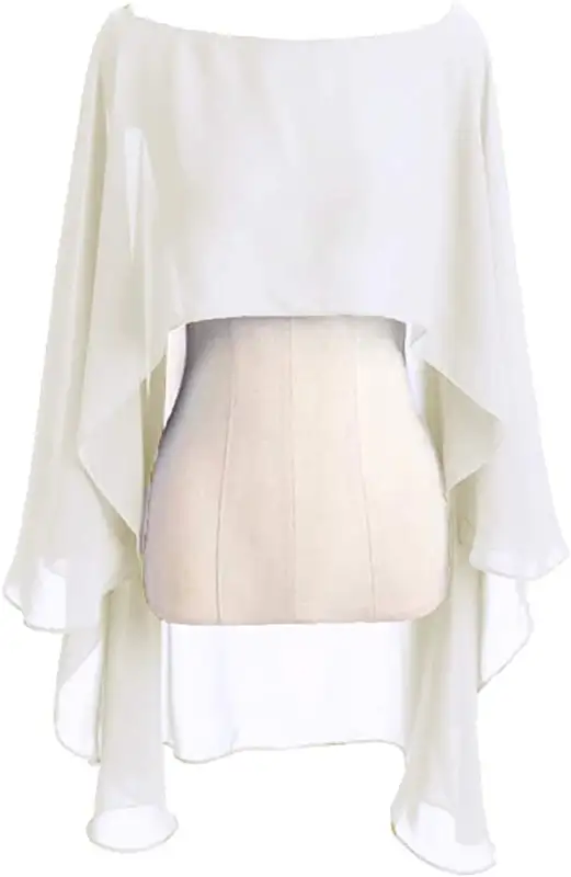 Chiffon Cape Bolero Women Femme Mariage Chalas Mujer Evening Wedding Bridal Jacket Wraps Accessories Peleryna Cloak Boda Shawl - Image 8