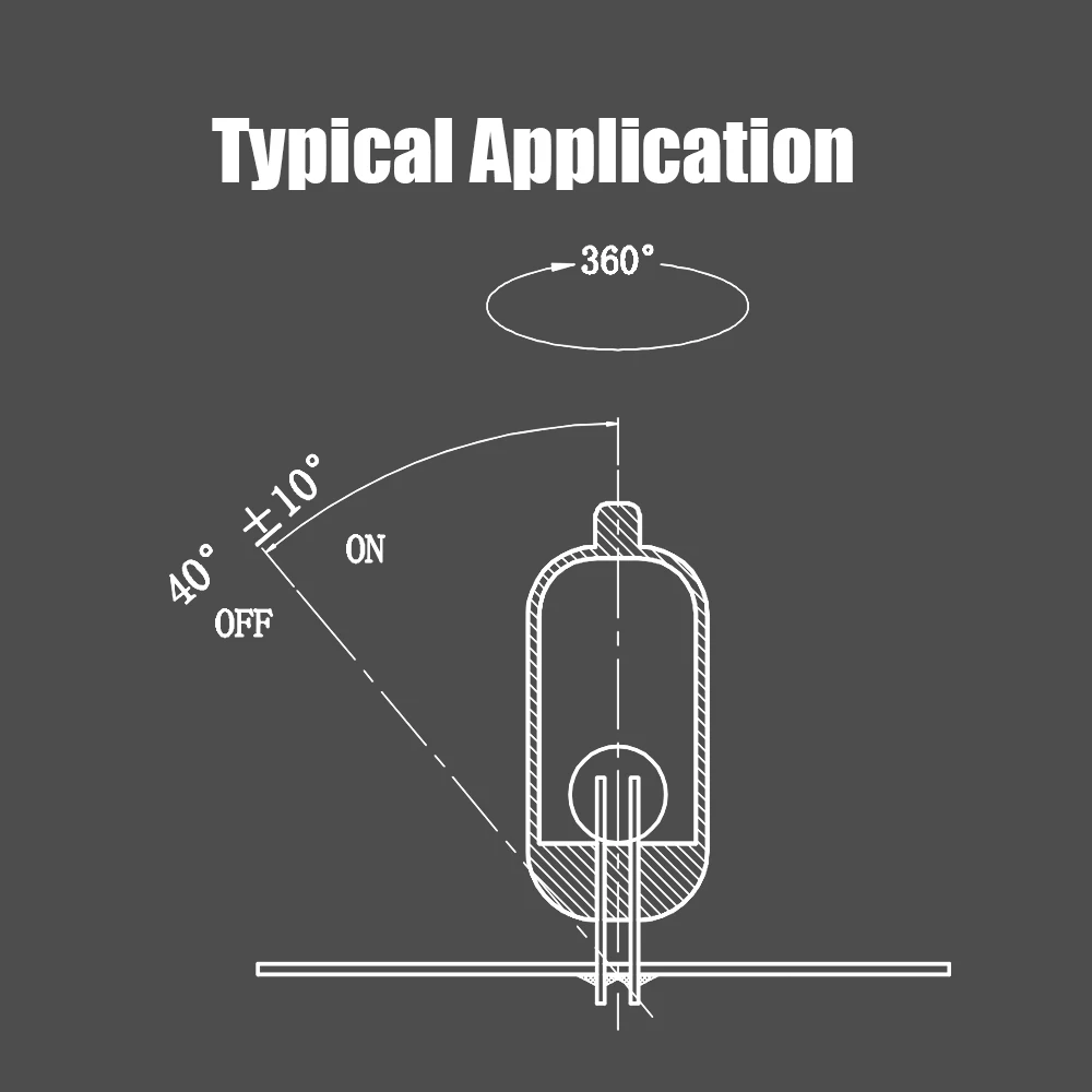 50PCS SW1006 Small Size 8.5*19mm 1A 120v Glass Type Hg Switch Mercury Switch Mercury Sensor