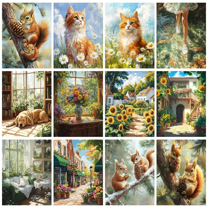 

PhotoCustom Diy Painting By Numbers Animal Kit Coloring By Number On Handmade For Adult Unique Gift Home Decor