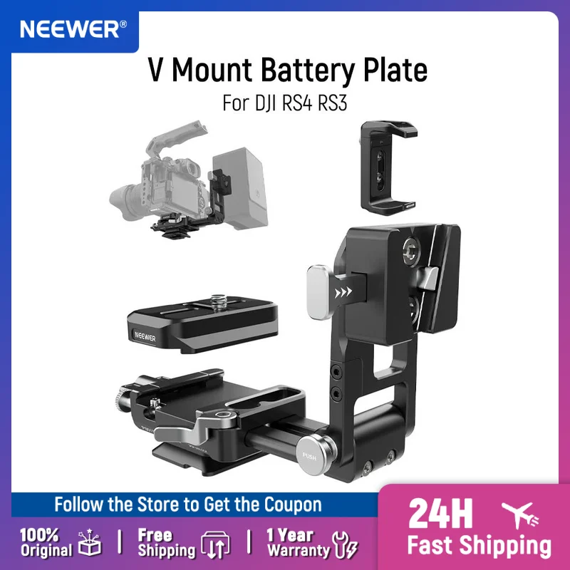 

NEEWER Foldable V Mount Battery Plate with Arca Baseplate for PD Quick Release Plate DJI RS3 Pro Gimbal & Tripod DSLR Camera Rig