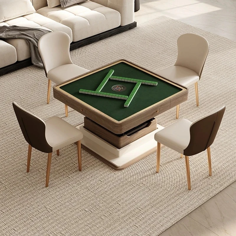 

Mahjong lift coffee table rock slab dining table integrated dual-purpose multi-functional automatic household small apartment