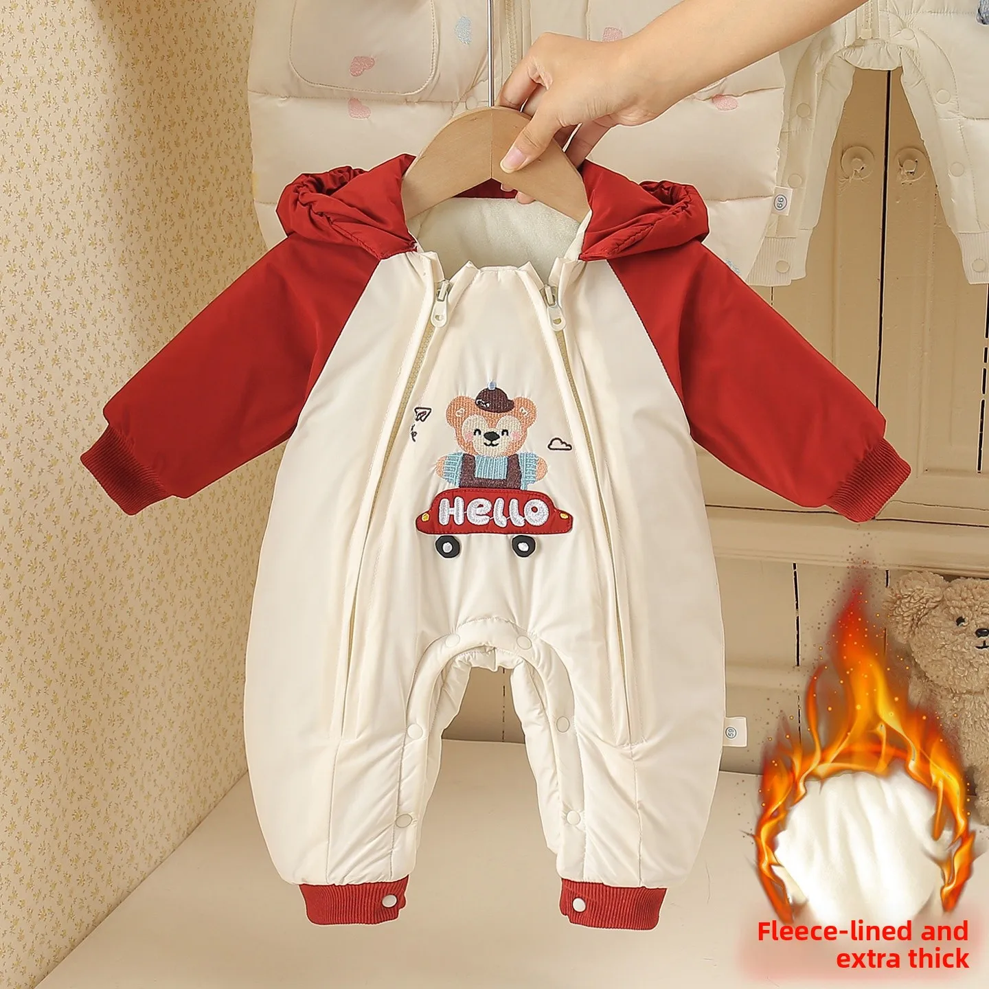 Abito Rer in cotone Thiened per neonati e ragazze Abiti invernali in uscita Abiti caldi per compleanno Abiti festivi di Capodanno