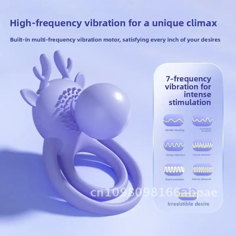 موس حلقة مزدوجة الاهتزاز قفل حلقة للرجال الكبار لعبة الجنس سيليكون التحكم الكهربائي السائل المنوي الاحتفاظ تخطيط الأسرة المنتج