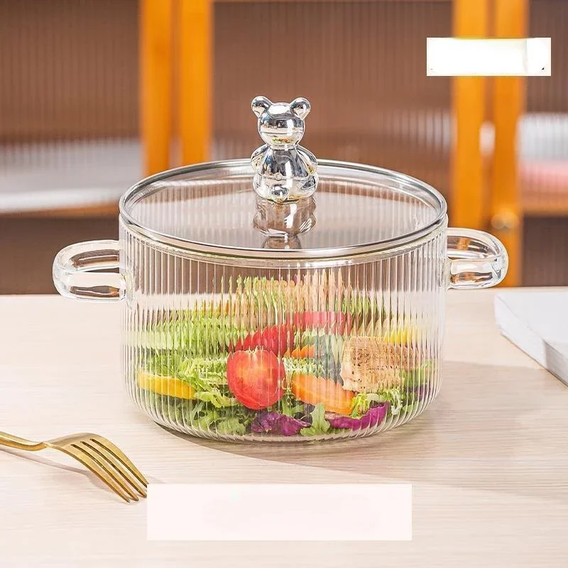 

Open Flame Stock Pot High Borosilicate Glass Saucepan Kitchen Accessory Household Transparent Instant Noodle Bowl Hotpot Stew