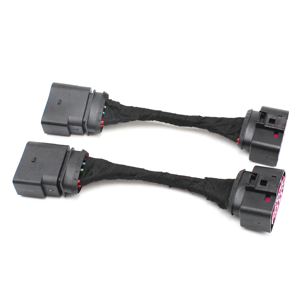 Car accessories 2PCS Xenon Headlight 10 to 14 Pin Wiring Harness Connector Plug Adapter 1J0973737 1J0973835 fit for VW Golf MK6