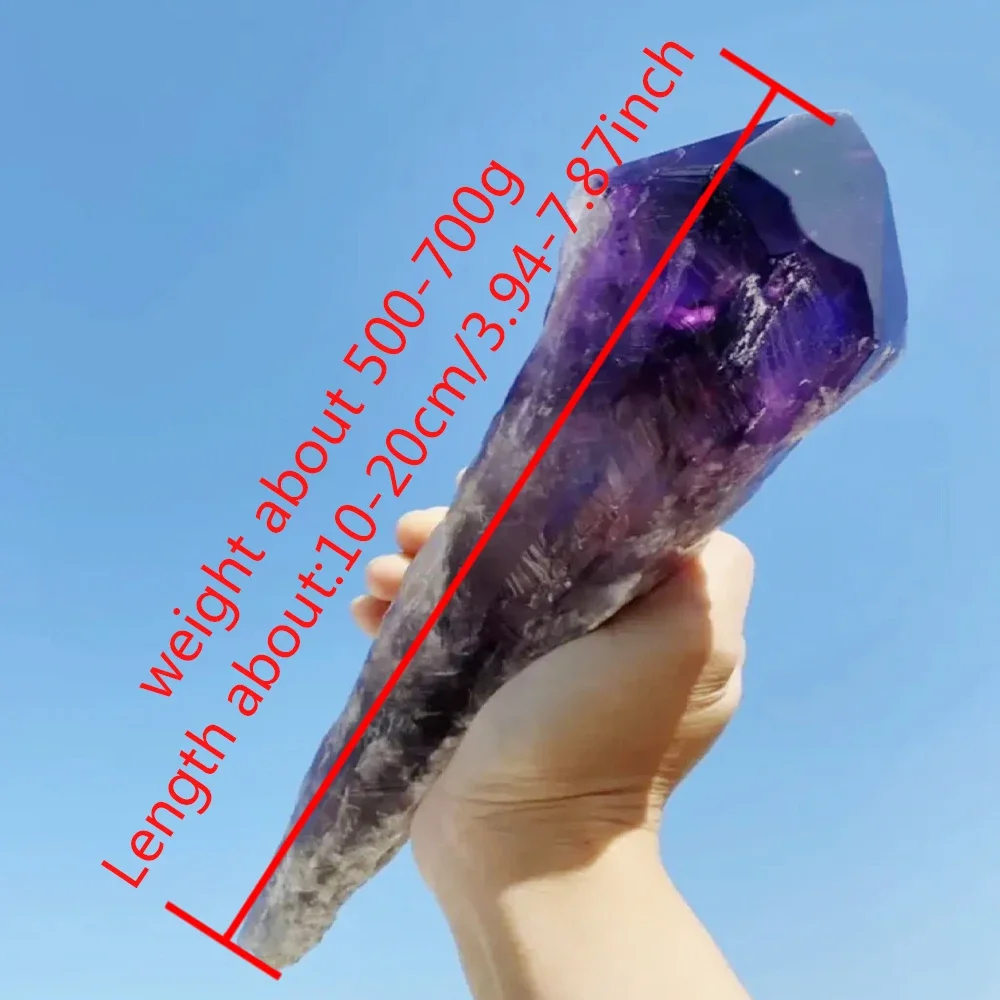 Big Size Uruguay Natural Amethyst Backbone Crystal Scepter Cluster Quartz Wand Reiki Healing Home Decoration Mineral Specimen