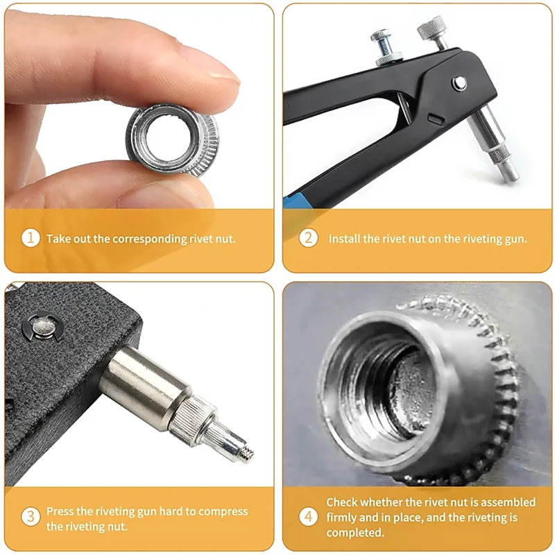 165pcsM3-M10 flat head aluminum pull rivet striped nut knurled pull nut rivet combination sleeve