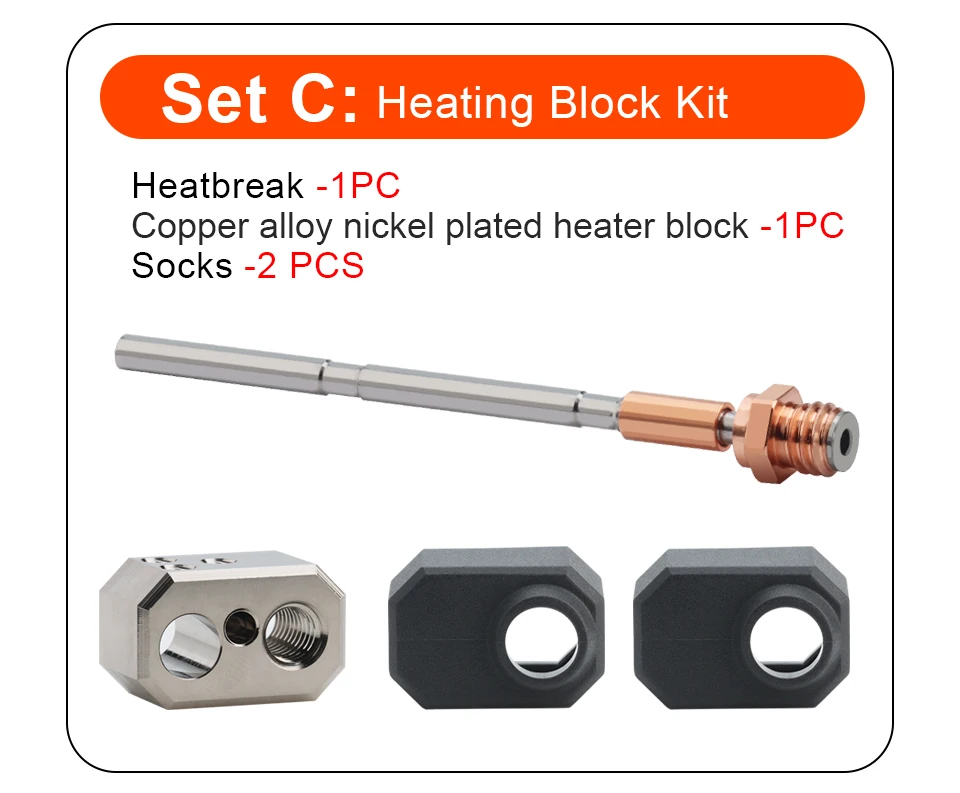 C Trianglelab PRUSA MK4 Kupferlegierung Vernickelte Heizblock-Socken Titanlegierung NCB V6 Düsenadapter Heatbreak Hotend Kit – Detail 9