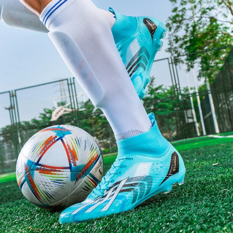 

Высокие футбольные бутсы с шипами 33–46 Эластичные туфли с высоким берцем и шипами