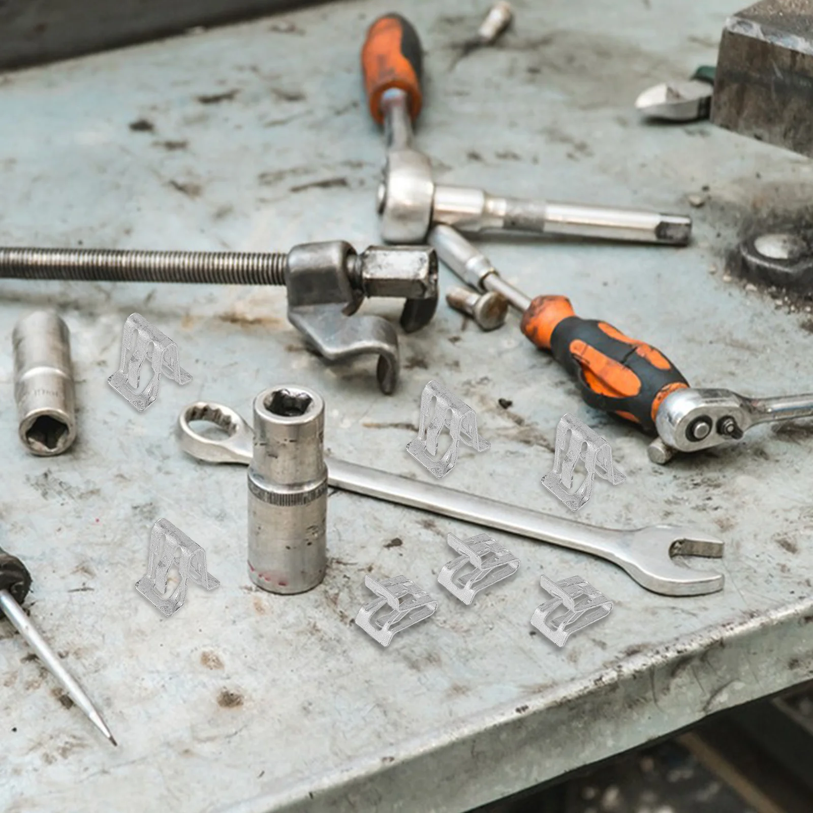 

10Pcs Automotive Car Panel Clips Metal Retainer Trim Fasteners Interior Steering Wheel Center Console Dashboard Moulding Fixing