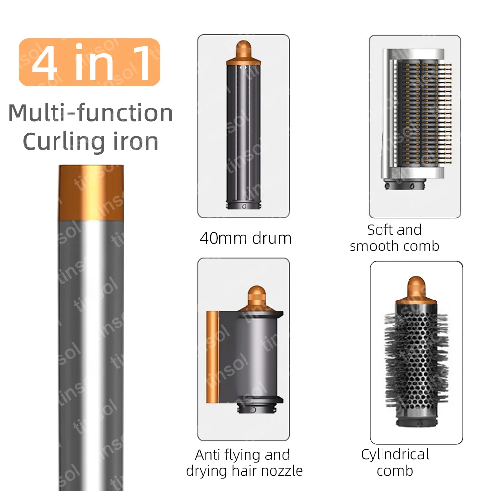 TINSOL 7-in-1 Multifunctionele Haardroger & Stylingtool Automatische Krultang Set 1300W Haargladmaker Professionele Salon Haardroger - afbeelding 1