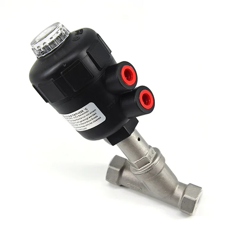 DN Series High Temperature And Corrosion Resistant Steam Pneumatic Valve Y Type Internal Thread Angle Seat Valve.