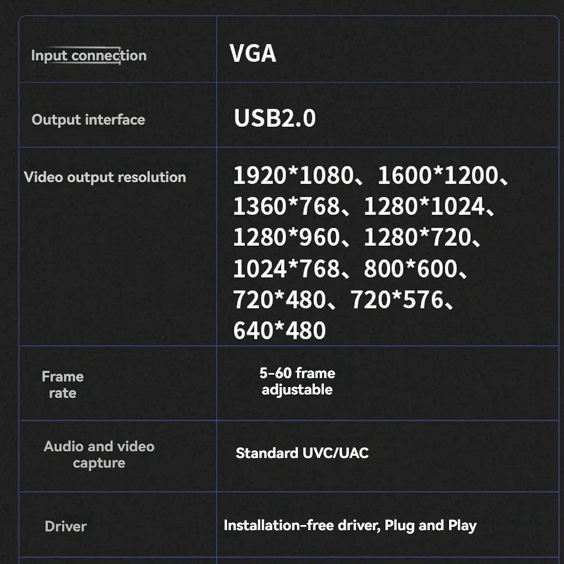 محول VGA إلى USB مع بطاقة التقاط الصوت والفيديو وبطاقة التقاط الفيديو 1080P بدون محرك