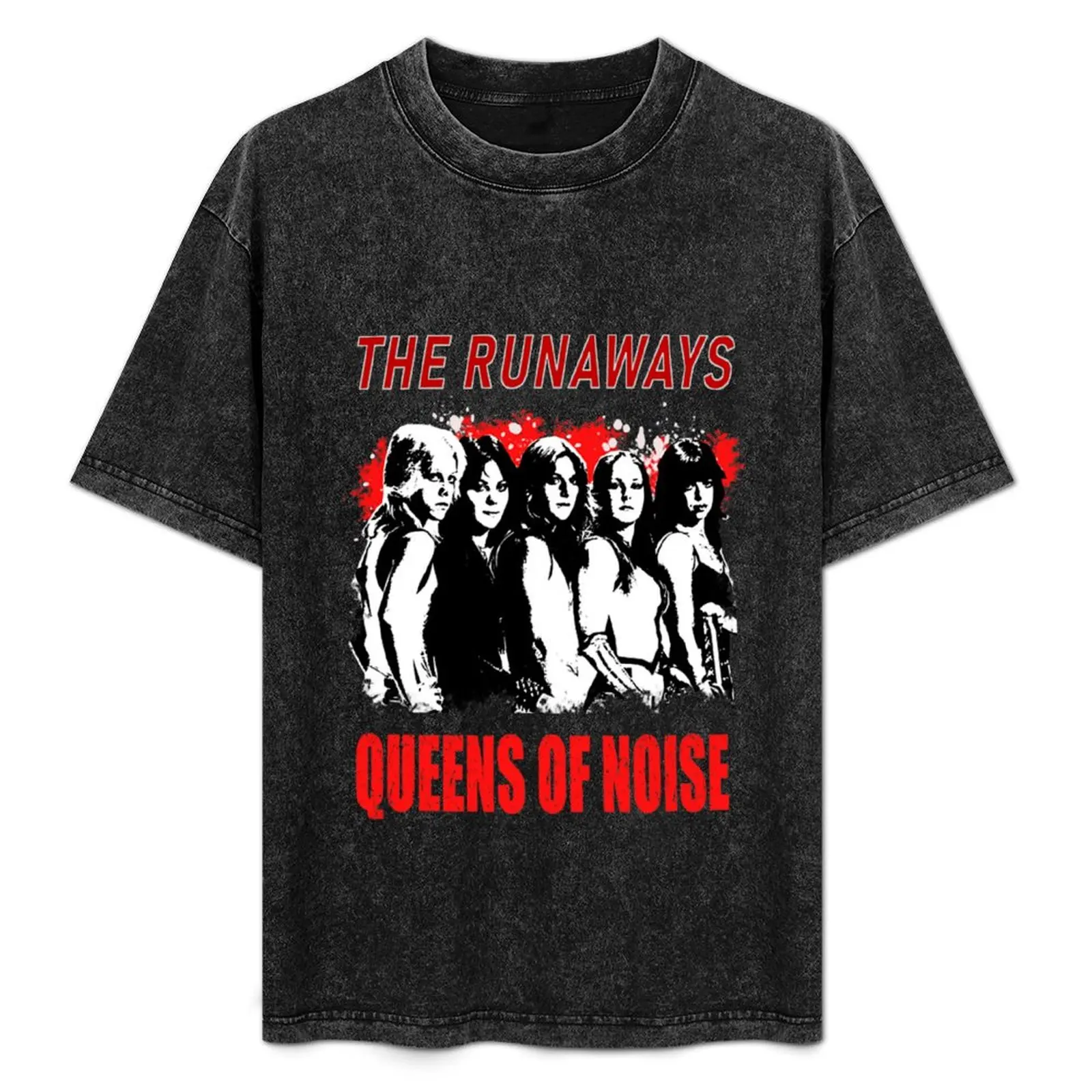 Camiseta The Runaways-stencil con estampado gráfico clásico y manga corta