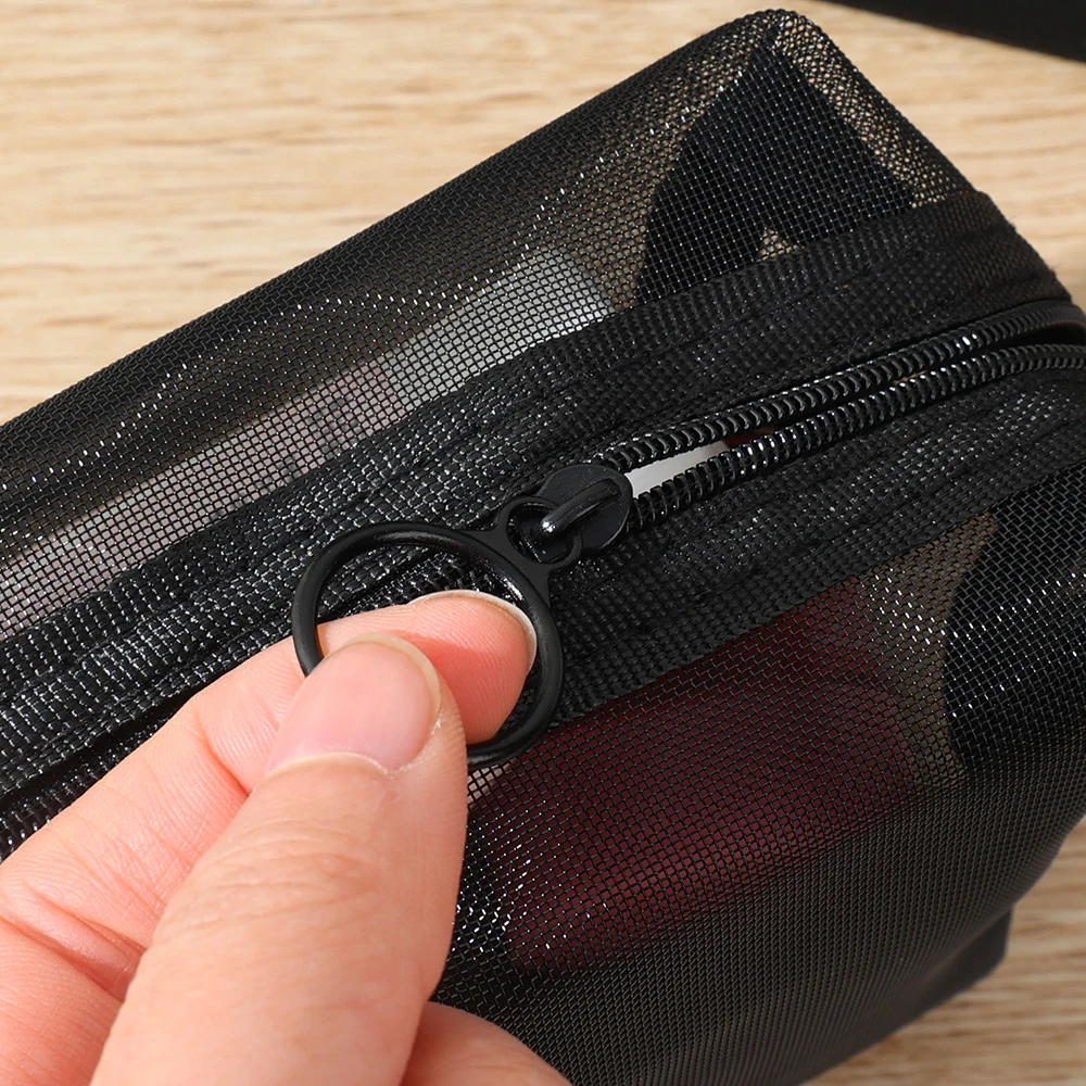 Black Clear Mesh Makeup Bag Cosmetic Storage Pouch Multifunction Transparent Nylon Bags Portable Travel Toiletry Organizer Bags