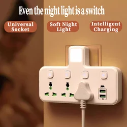 Universal Outlet Power Strip with USB Fast Charge EU/US/UK Plug Multitap AC Wall Socket Separate Control Multiprise Plug Adapter