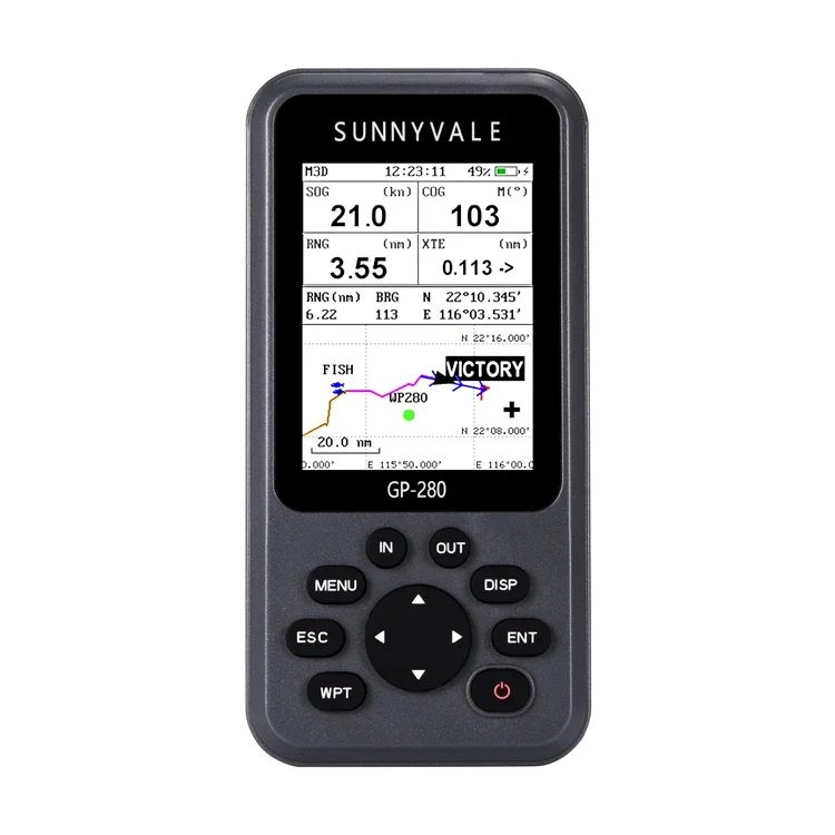 GP-280 Handheld GPS Navigator Waterproof IPX6/Marine GPS Locator High-Sensitivity/Various Voyage Screens for Boats, Vehicles