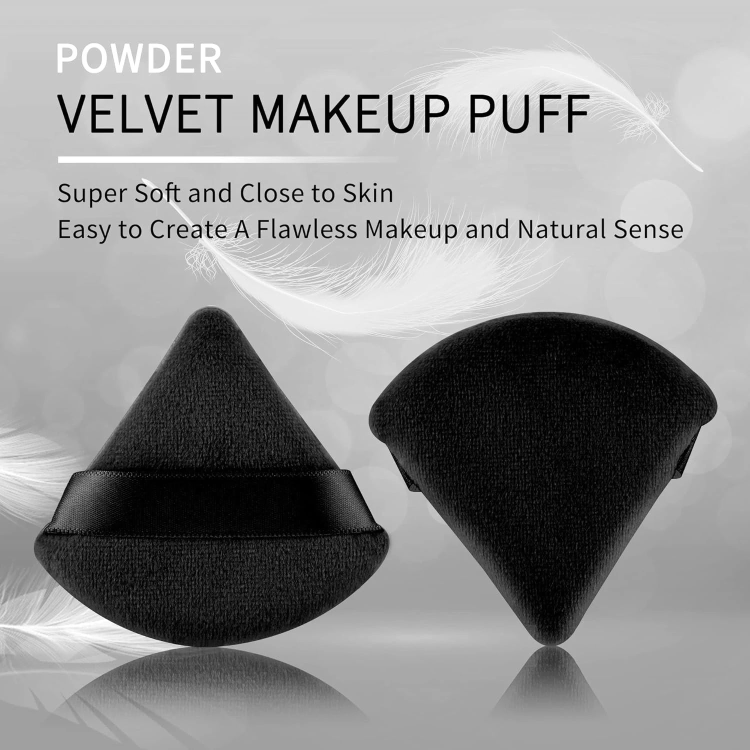 Luxurious Cosmetic Foundation Blending Tools with Setting Powders & Velour Powder Puffs