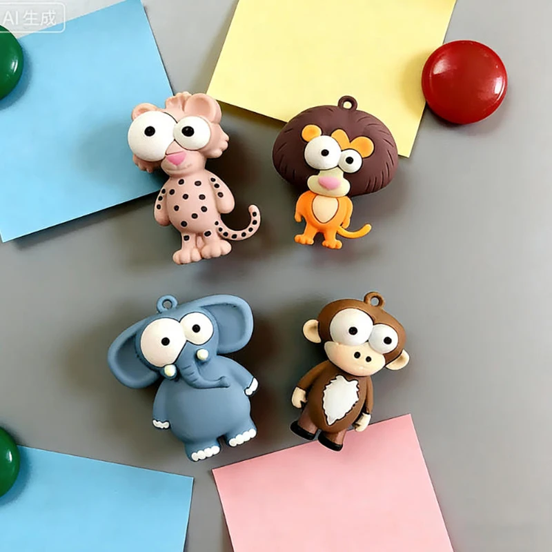 8 Stück/Set Cartoon-Tier-Kühlschrankmagnete, Whiteboard 3D-Magnete, Kühlschrank-Magnetsticker, Heim- und Küchendekoration – Detail 3
