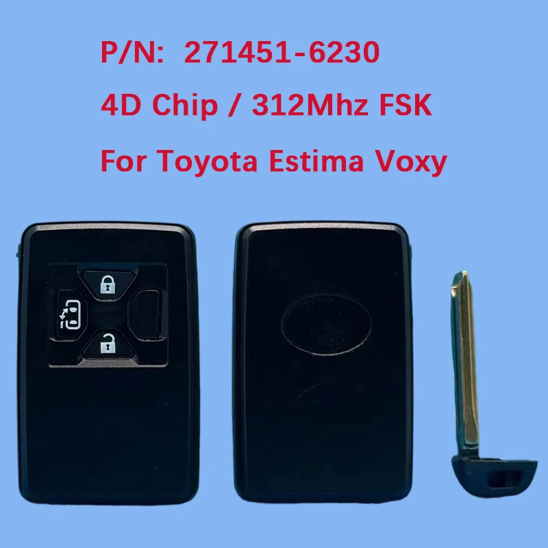 

CN007303 Keyless Remote Fob 3 Button Smart Key 271451-6230 4D Chip 312Mhz Slider Door For Toyota Alphard Vellfire Estima