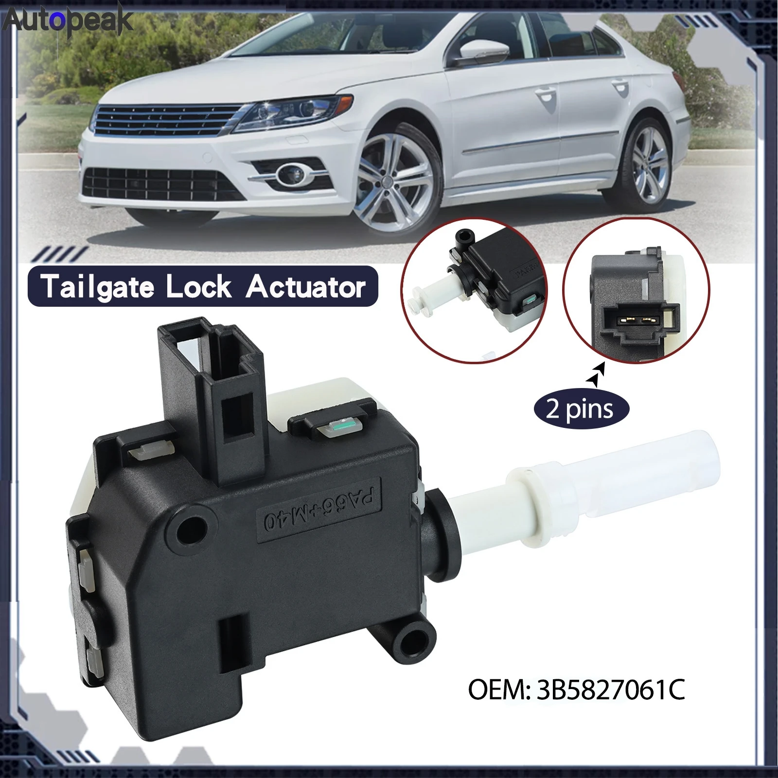 For VW Caddy Passat SaloonTailgate Electric Trunk Back Lock Actuator Central Mechanism Catch Release Motor 3B5827061C 4B9962115C